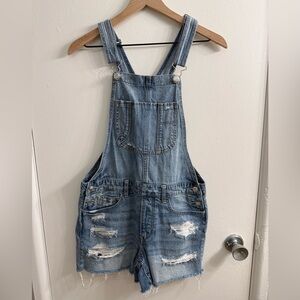 American Eagle Outfitters Blue Denim Overalls